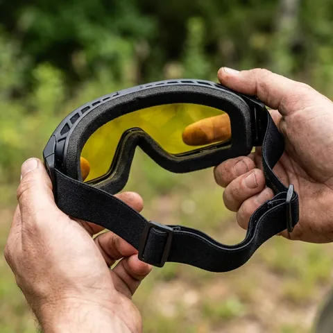 Окуляри захисні з ущільнювачем Pyramex V2G (amber) Anti-Fog, жовті, Чорний — фото 3