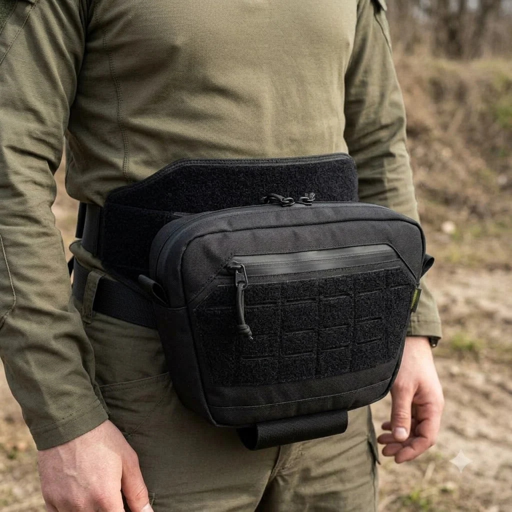 Сумка-напашник XL Kiborg з балістичним захистом 2 клас Militex Чорна
