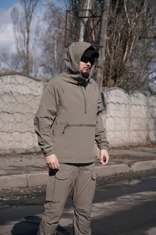 Тактичний анорак 4WStretch з мембранною тканиною та вентиляцією (хакі) — фото 9