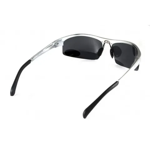 Окуляри поляризаційні BluWater Alumination-5 Silver Polarized (gray) чорні в сріблястій оправі, Сірий — фото 5
