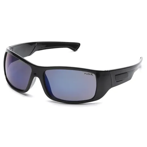 Окуляри захисні Pyramex Furix (blue mirror) Anti-Fog, дзеркальні сині, Чорний