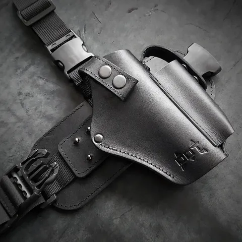 Настегна кобура під GLOCK 17 | шкіряна| чорна — фото 2