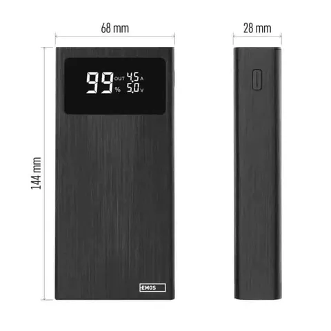 Повербанк EMOS B0532B 22,5W/20000mAh, чорний, PD20W — фото 4