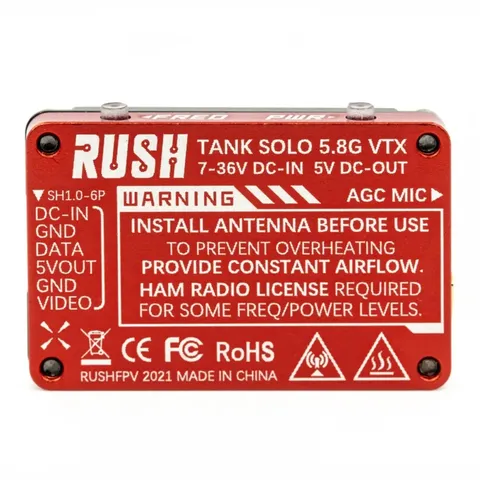Відеопередавач для FPV дрону RushFPV Rush Tank Solo 5.8GHz VTX 1,6w — фото 5