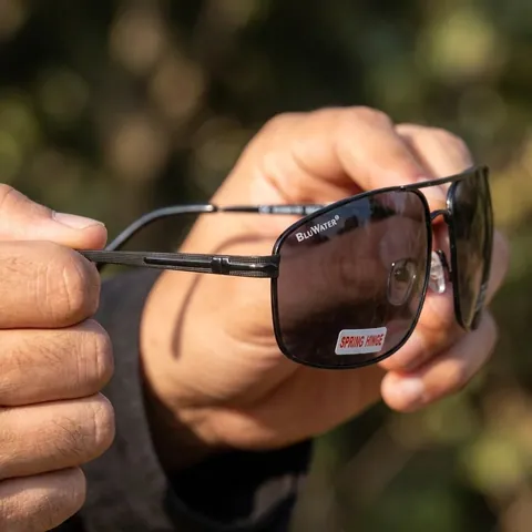 Окуляри поляризаційні BluWater Navigator-2 Polarized (gray), чорні в металевій оправі, Чорний — фото 3