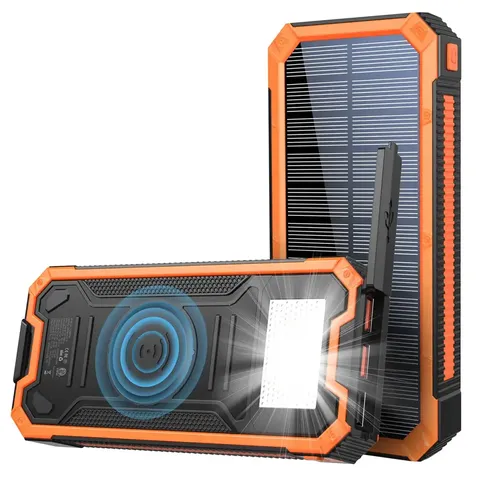 Зарядний пристрій на сонячних батареях iBattery YD-888KW 30000mAh з ліхтариком та бездротовою зарядкою — фото 5