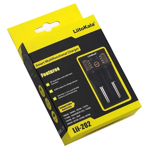 Зарядний пристрій Liitokala Lii-202, Ni-Mh/Li-ion/Li-Fe/LiFePO4, USB, Powerbank, LED, Box — фото 5