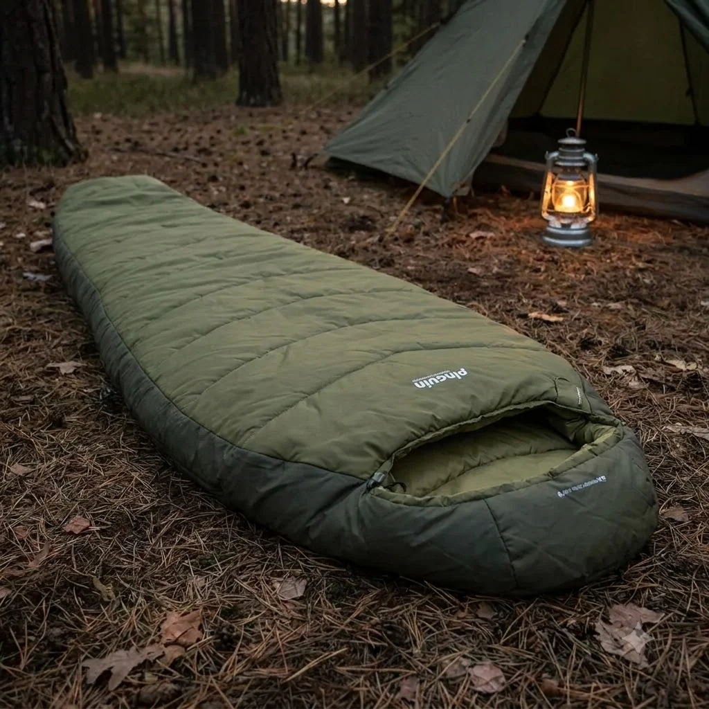 Правостороній спальний мішок Pinguin Trekking PFM (1/-5°C), 175 см Хакі