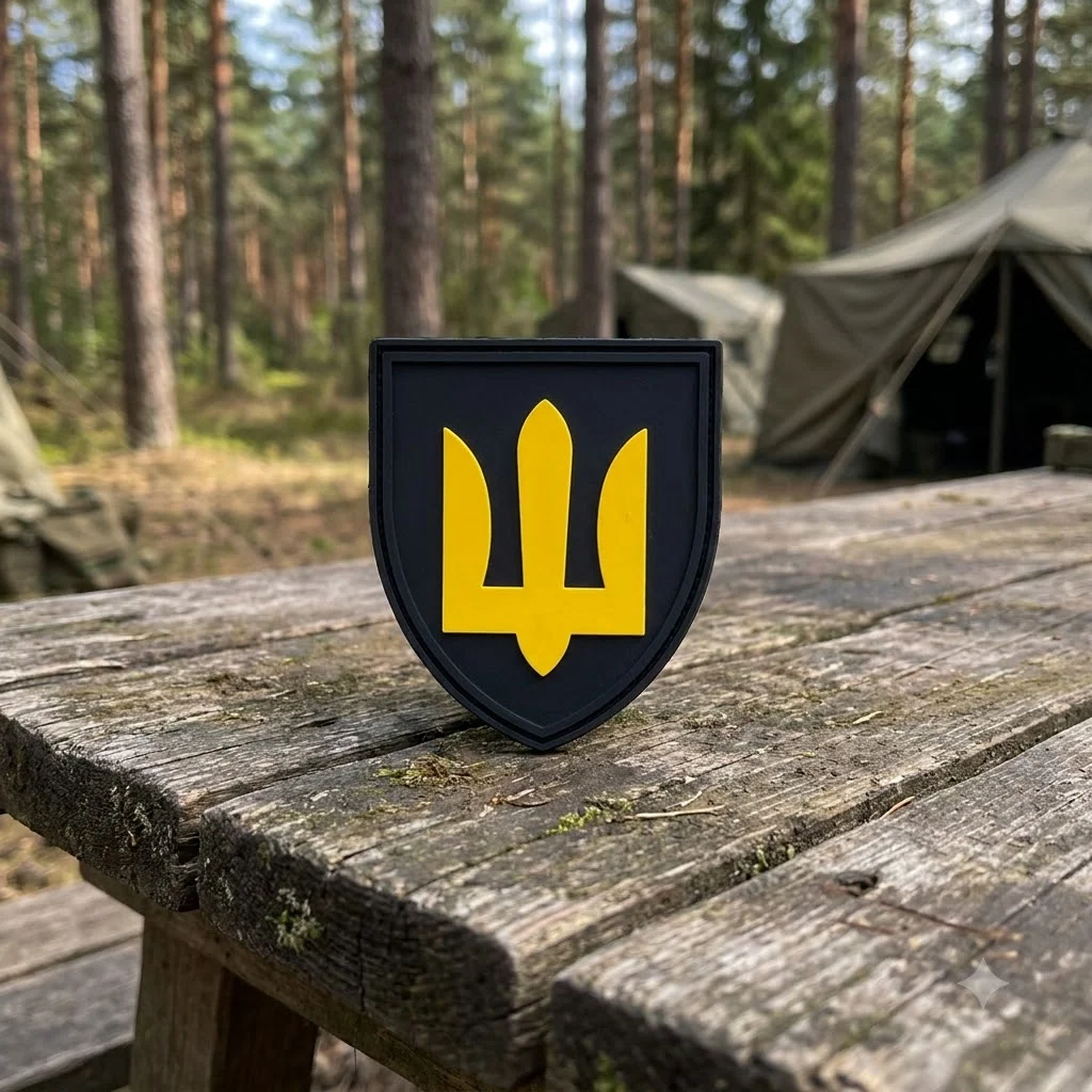 ПВХ Патч (шеврон) "Тризуб" чорний