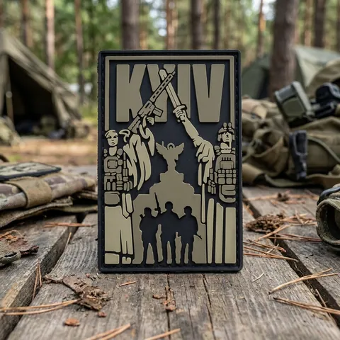 ПВХ патч (шеврон) "Київ-Вільний" олива