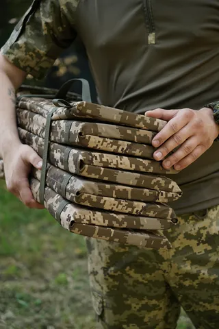 Розкладний каремат піксель посилений (20мм+стропа) Kiborg К-2 — фото 9