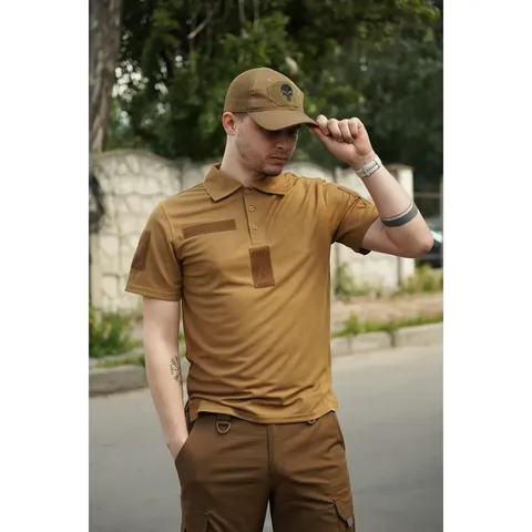 Поло койот Police Military CoolPASS з велкро-панелями (швидковисихаюча) — фото 9