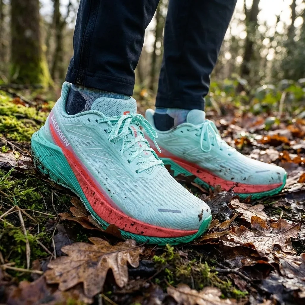 Жіночі бігові кросівки Salomon Aero Blaze 2 для асфальту та тренувань, блакитні з червоним та зеленим