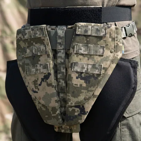 Захист паху (напашник) потрійний Kiborg з балістичним пакетом 1 клас захисту Militex Pixel — фото 3