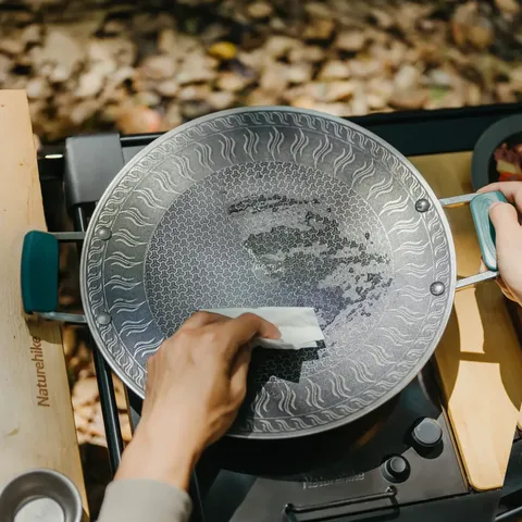 Сковорода з нержавіючої сталі з силіконовими ручками Naturehike CNK2550CF011, 34 х 34 см — фото 9