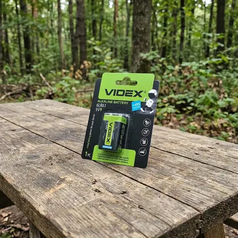 Лужна батарейка Videx 6LR61/9V (Крона) 1шт BLISTER