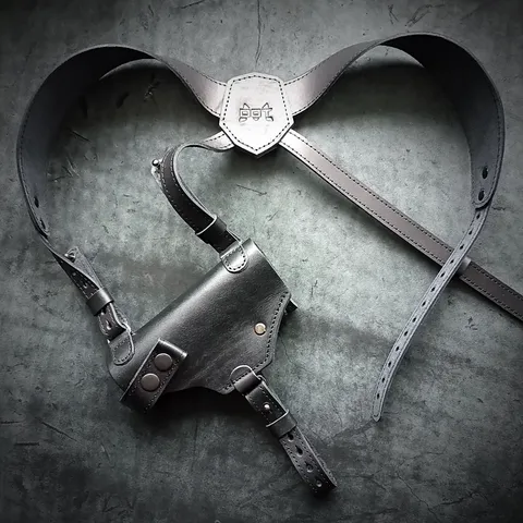 Шкіряна оперативна кобура під Glock 19 | із кліпсою| чорна