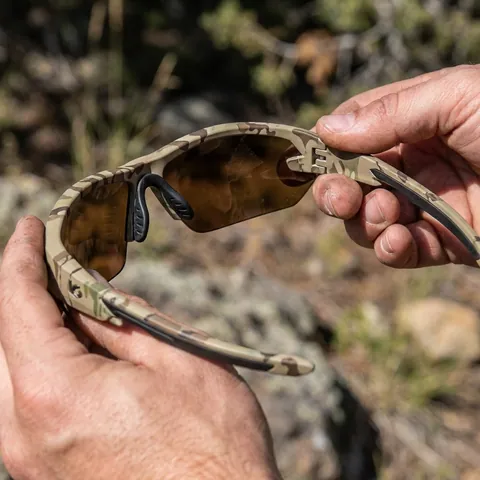 Окуляри захисні Venture Gear Tactical Semtex Tan (bronze) Anti-Fog, коричневі в камуфльованій оправі — фото 3