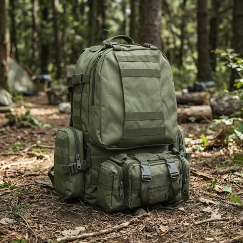 Тактичний рюкзак Molle Assault 55л + (3 органайзери) Олива — фото 3