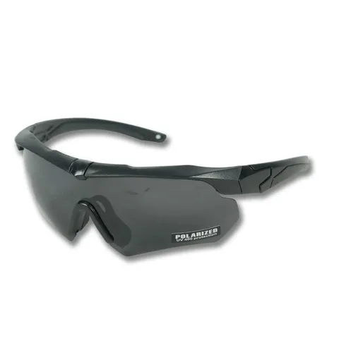 Тактичні окуляри Polarized uv400 C5 з 3 лінзами та Чорна оправа — фото 3