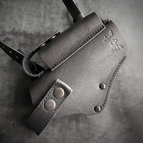 Шкіряна оперативна кобура під Glock 17 | прихованого носіння| чорна — фото 7