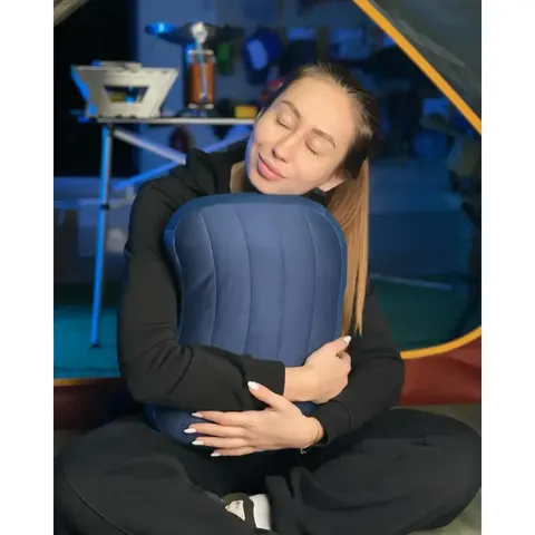 Компактна надувна подушка Aeros Premium Pillow Олива — 11х34х24см — фото 6