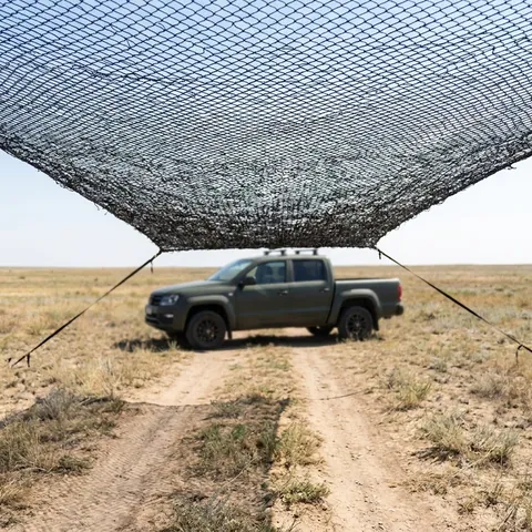 Антидронова сітка (6×30 м) вічко 50 мм, нитка 1,8 мм, чорна міцна сітка для захисту техніки та позицій
