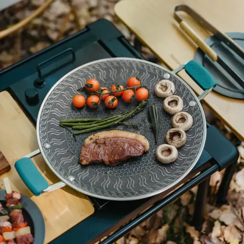 Сковорода з нержавіючої сталі з силіконовими ручками Naturehike CNK2550CF011, 34 х 34 см — фото 5