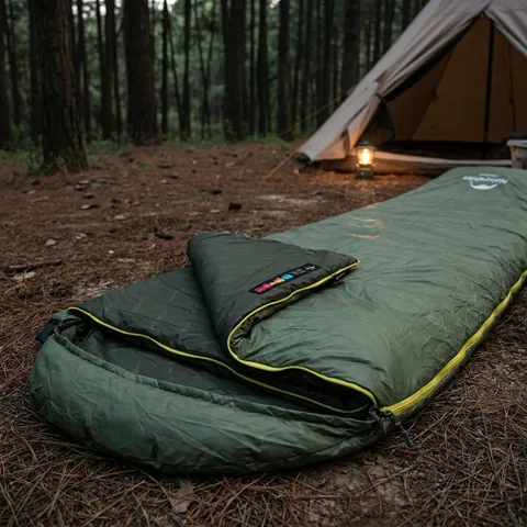 Спальник надлегкий Naturehike Summer LW180 NH21MSD09 лівий, (15°C), p-p XL, зелений