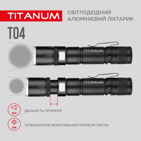 Портативний світлодіодний ліхтарик TITANUM TLF-T04 300Lm 6500K — фото 8