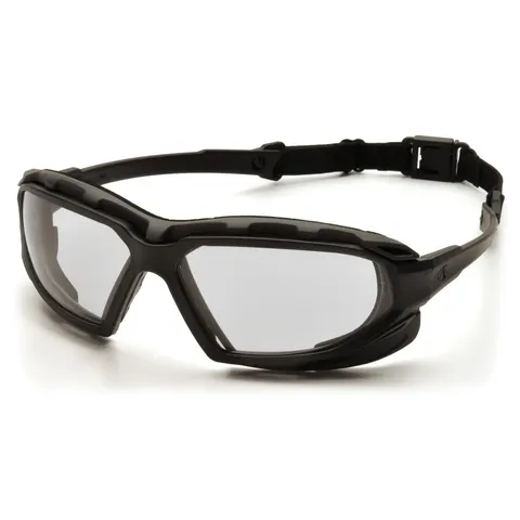 Окуляри захисні з ущільнювачем Pyramex Highlander-Plus (clear) Anti-Fog, прозорі, Чорний