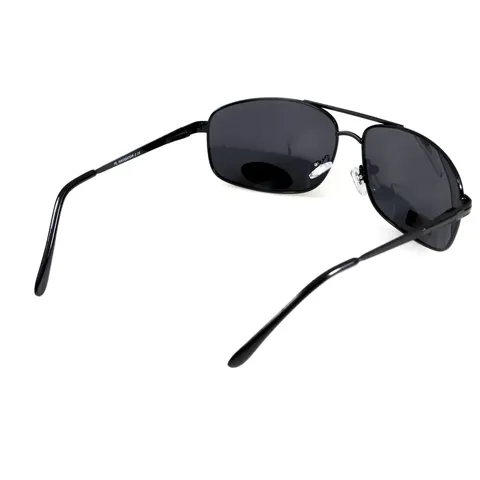 Окуляри поляризаційні BluWater Navigator-2 Polarized (gray), чорні в металевій оправі, Чорний — фото 12