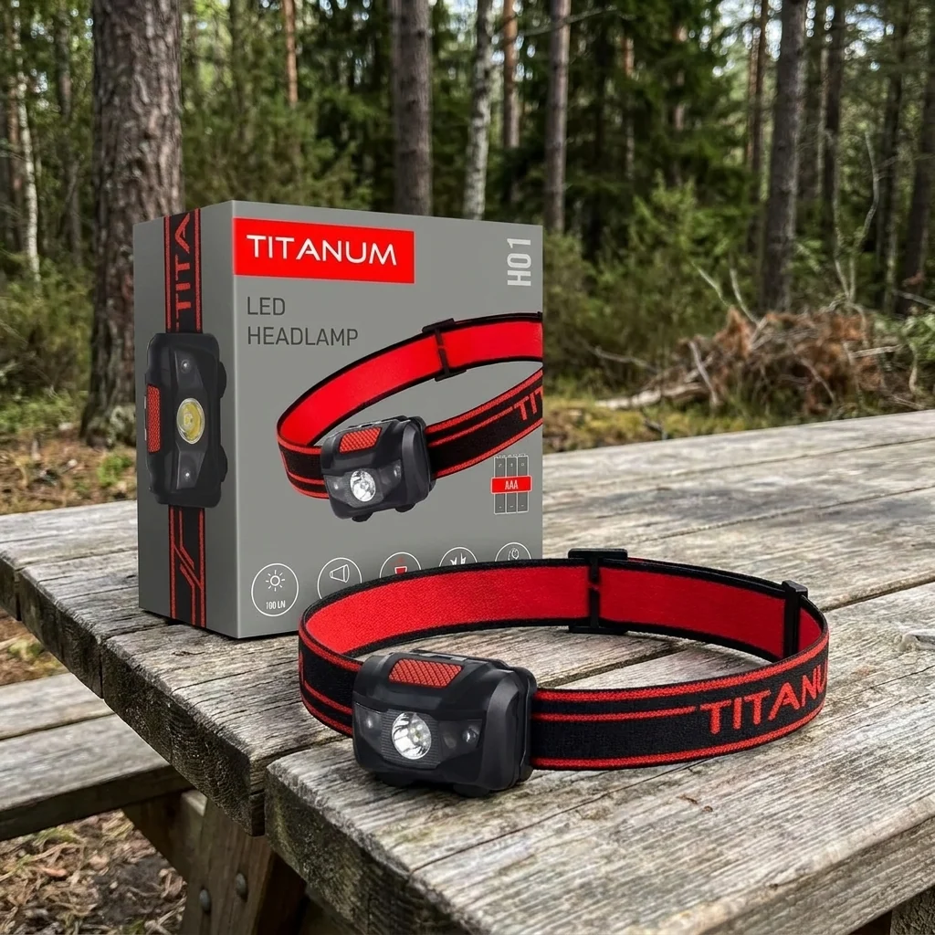 Налобний світлодіодний ліхтарик TITANUM TLF-H01 100Lm 6500K