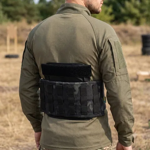 Захист попереку з балістичним пакетом 1 клас захисту Kiborg Black Multicam