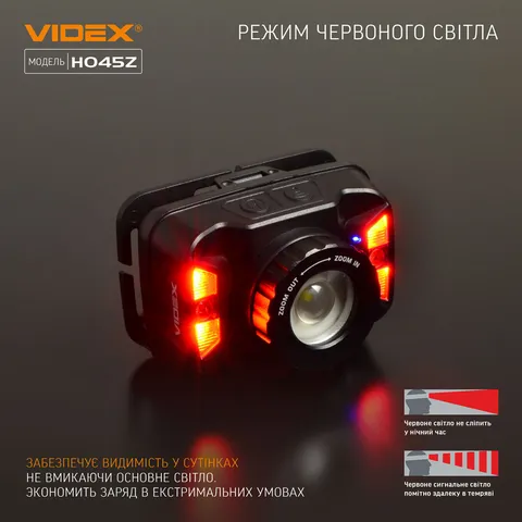 Налобний світлодіодний ліхтарик VIDEX VLF-H045Z 270Lm 5000K — фото 9