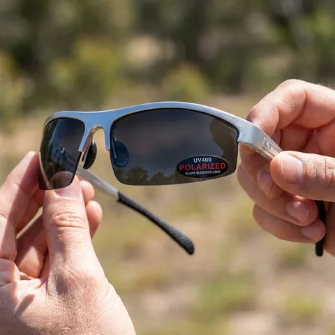 Окуляри поляризаційні BluWater Alumination-5 Silver Polarized (gray) чорні в сріблястій оправі, Сірий — фото 3