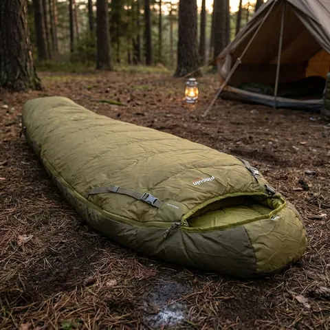 Спальний мішок Pinguin Tramp (11/7°C), 185 см - Right Zip, Хакі