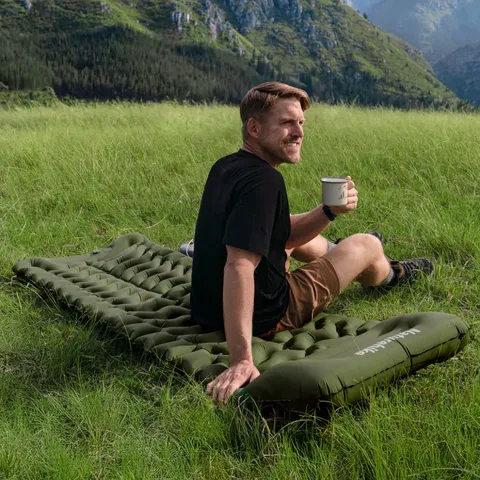 Матрац подвійний Naturehike CNK2550WS019, 65 мм, із вбудованою помпою, зелений — фото 3
