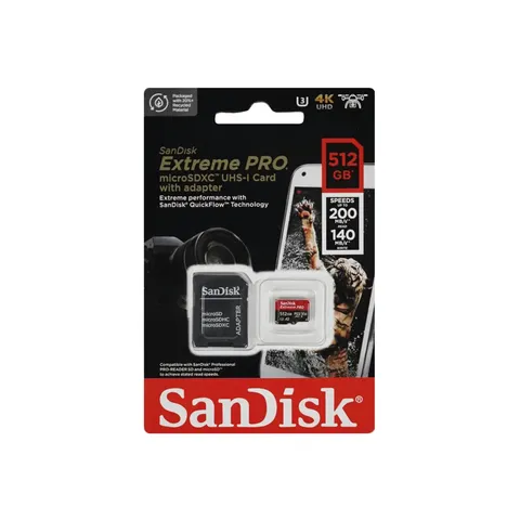 SanDisk Extreme PRO 512 ГБ microSDXC UHS-I U3 V30 — карта пам'яті з SD-адаптером — фото 2