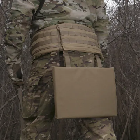 Каремат-сидушка Kiborg з балістичним пакетом 1 клас захисту Militex 20mm Cordura Coyote — фото 8