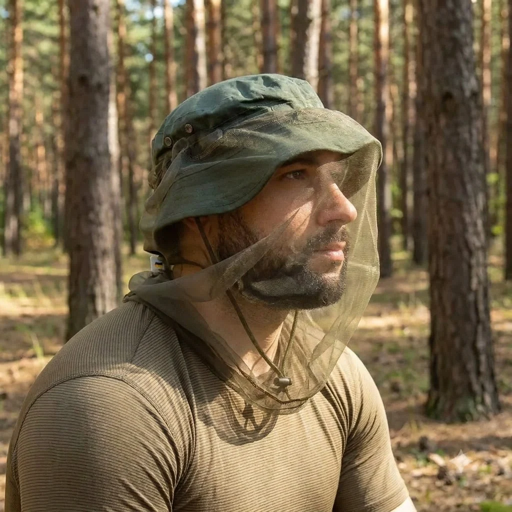 Сітка антимоскітна 3.0 Хакі універсальна для панами та головних уборів