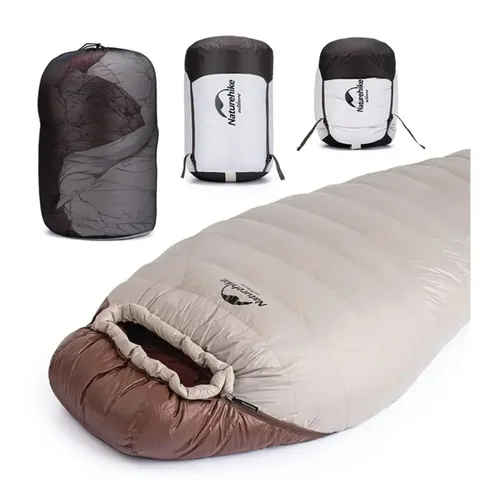 Спальник з натуральним пухом Naturehike Snowbird NH20YD001, p-р L, коричневий 380 г — фото 8