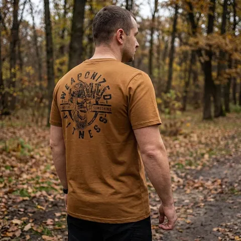 Футболка з принтом Weaponized Fitness Необмежено придатний кулір шовкографія койот