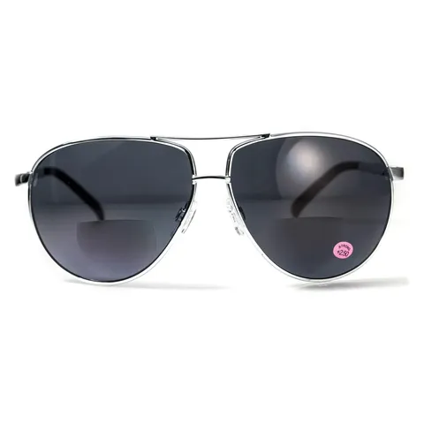 Окуляри біфокальні (захисні) Global Vision Aviator Bifocal (+3.0) (gray), чорні біфокальні лінзи в металевій оправі, Чорний — фото 11