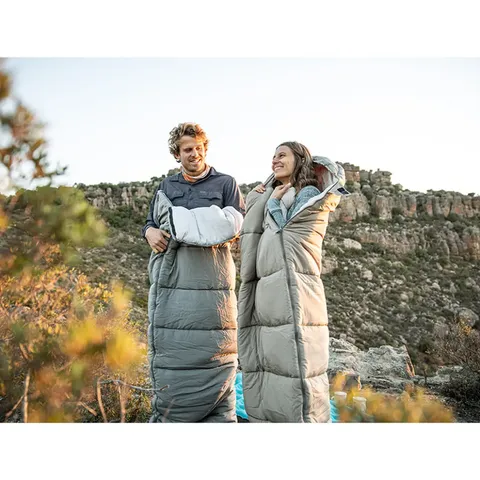 Спальний мішок з капюшоном із звичайним мішком для зберігання Naturehike M300 CNK2350WS023, сірий, лівий — фото 12