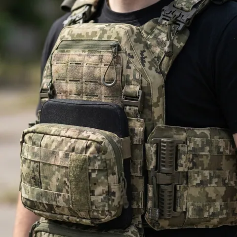 Комплект бронезахисту Kiborg GU gen.2 + плити NIJ IV + пакети Militex 2 класу — Піксель — фото 3