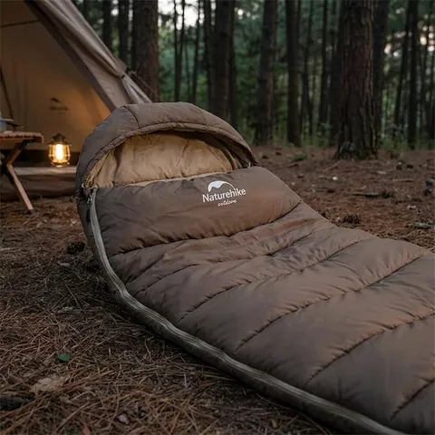 Спальник з капюшоном Naturehike U150 NH20MSD07, (11°C), правий, коричневий