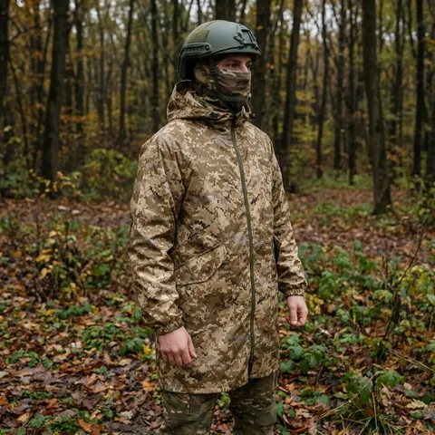 Плащ-дощовик з запаяними швами піксель
