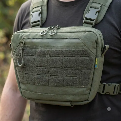 Сумка-напашник XL з балістичним пакетом 1 клас захисту Kiborg GU Сordura Khaki — фото 3
