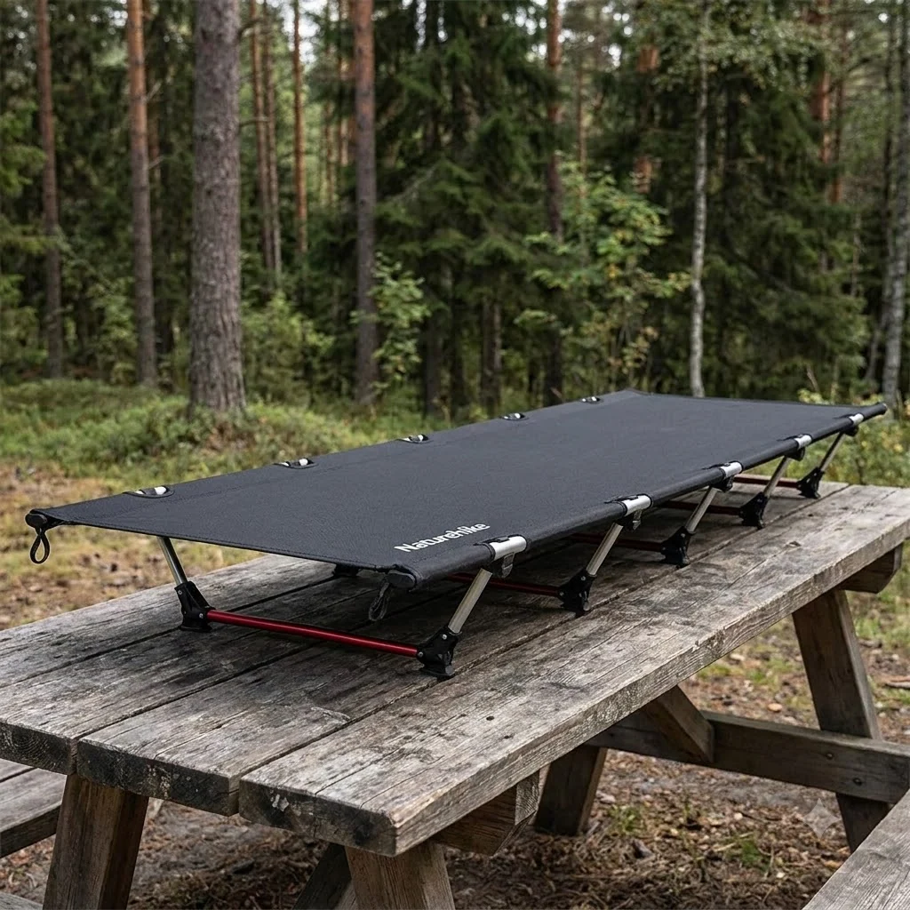 Ліжко складане Naturehike XJC05 NH20JJ001, Поліестер Oxford / алюміній, чорний